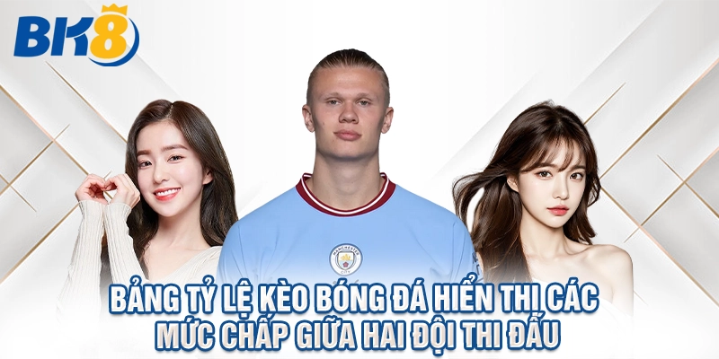 Bảng tỷ lệ kèo bóng đá hiển thị các mức chấp giữa hai đội thi đấu