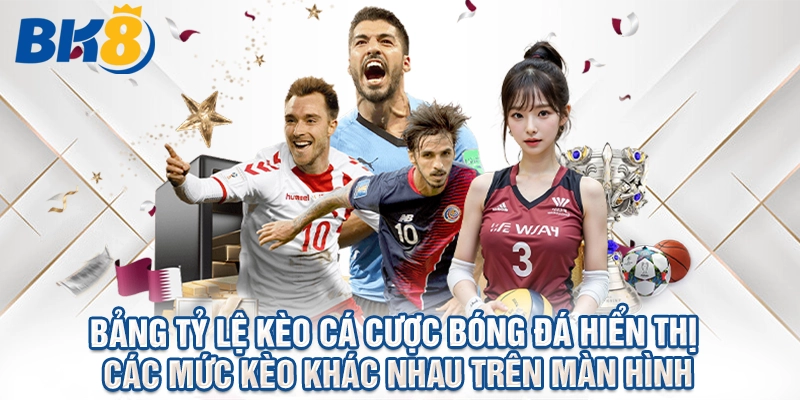 Bảng tỷ lệ kèo cá cược bóng đá hiển thị các mức kèo khác nhau trên màn hình