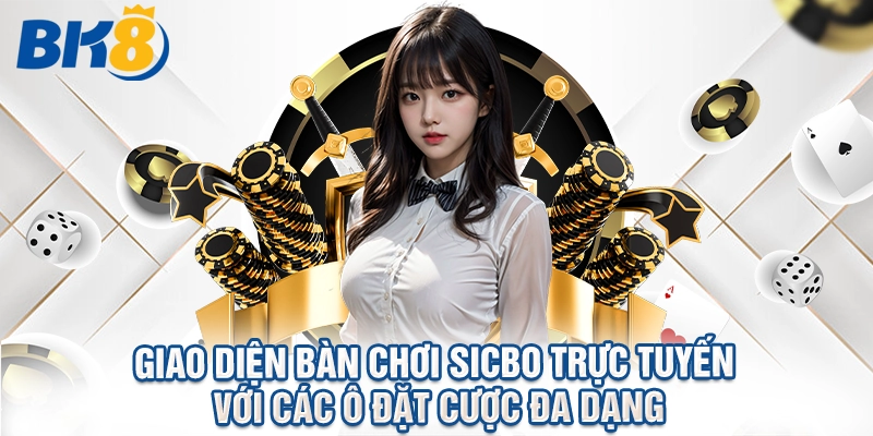Giao diện bàn chơi sicbo trực tuyến với các ô đặt cược đa dạng