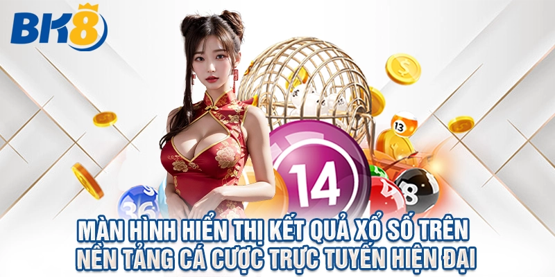 Màn hình hiển thị kết quả xổ số trên nền tảng cá cược trực tuyến hiện đại