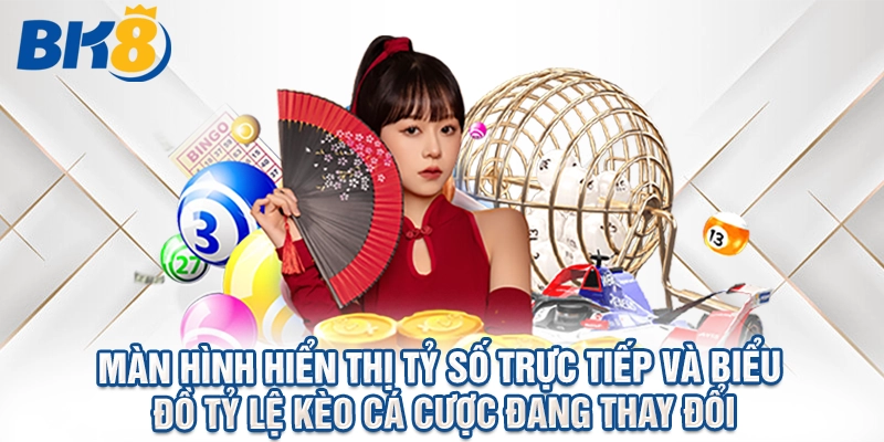 Màn hình hiển thị tỷ số trực tiếp và biểu đồ tỷ lệ kèo cá cược đang thay đổi