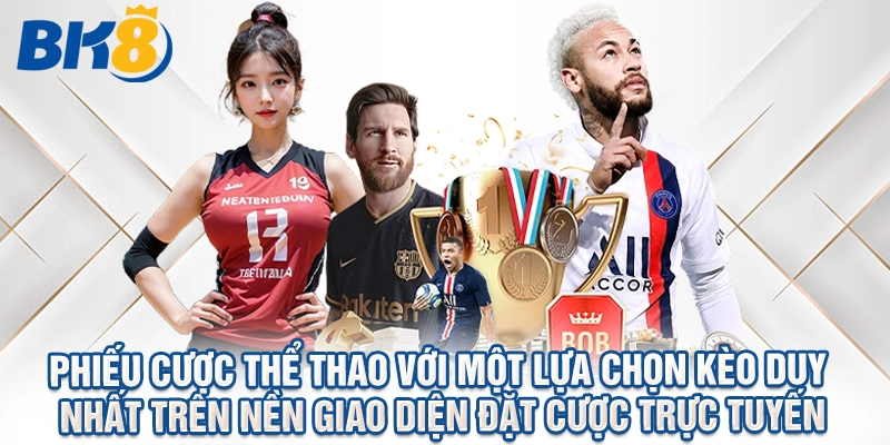 Phiếu cược thể thao với một lựa chọn kèo duy nhất trên nền giao diện đặt cược trực tuyến